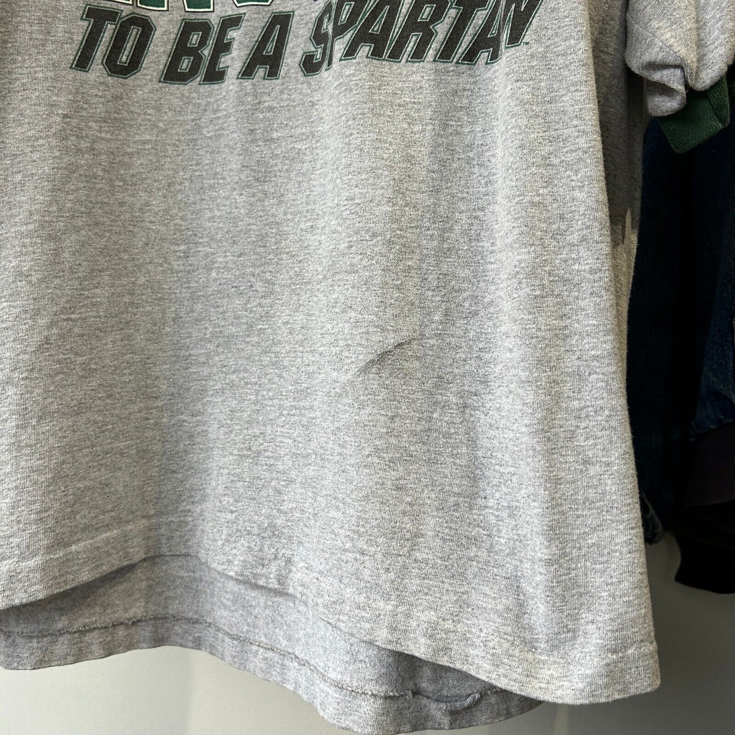 VINTAGE | Tough Enough To Be A Spartan Ringer T-Shirt sz L Adult