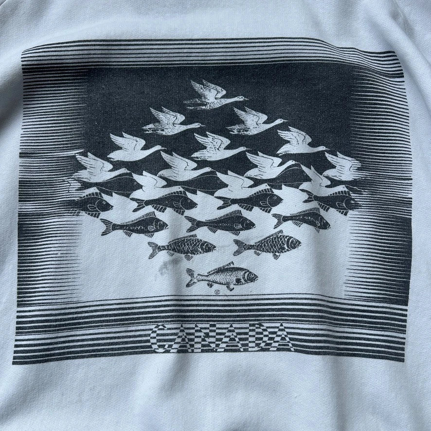 VINTAGE 80s 90s | MC Escher Sky And Water Canada Crewneck Sweater sz XL