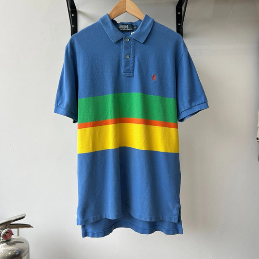 VINTAGE Y2k | Ralph Lauren Sm Pony Striped Color Block Polo Shirt sz L