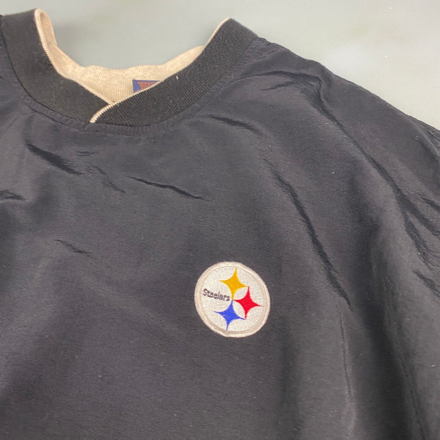VINTAGE NFL Pittsburgh Steelers Pullover Windbreaker Jacket sz XL Men Adult