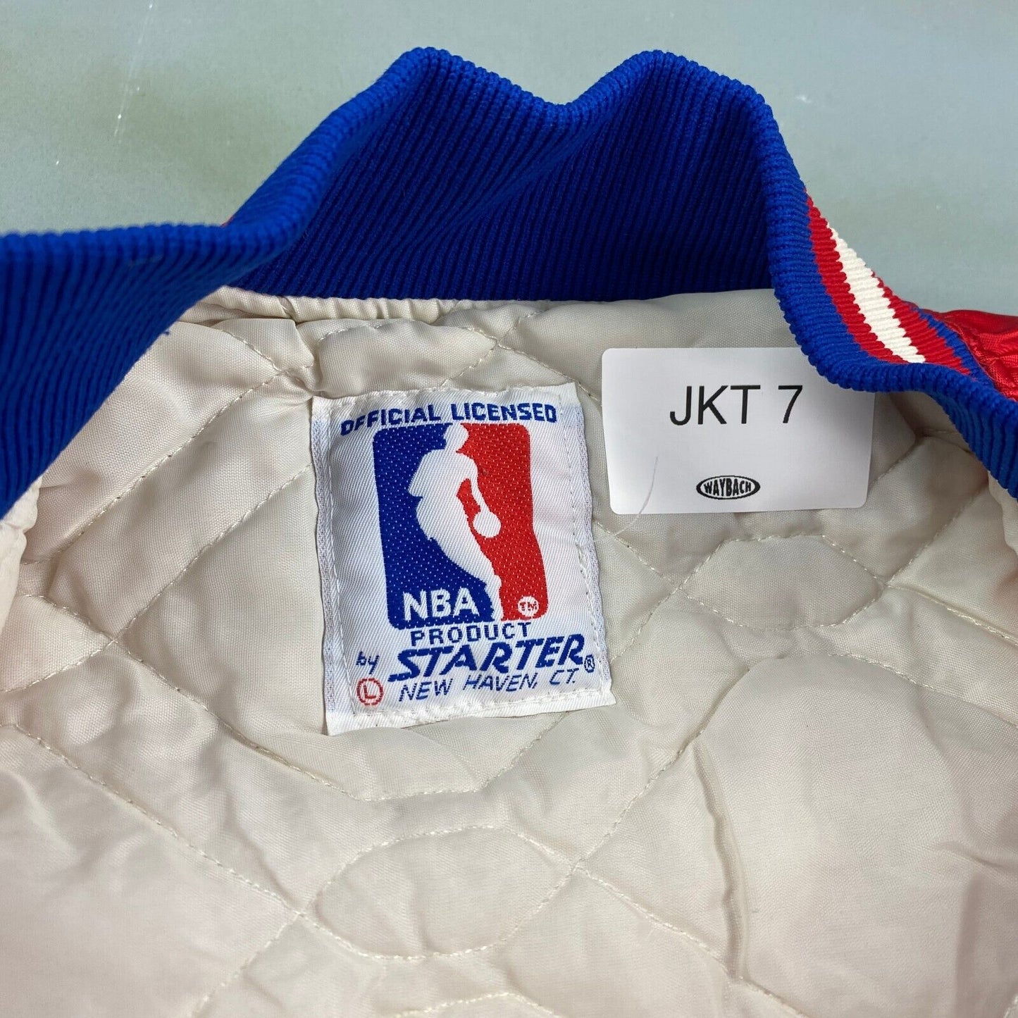 VINTAGE 90s NBA Philadelphia Sixers Starter Satin Varsity Jacket sz Large Men