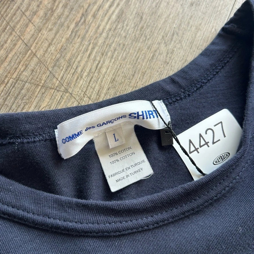 Comme Des Garcons SHIRT | Blank Navy Blue Long Sleeve T-Shirt sz L