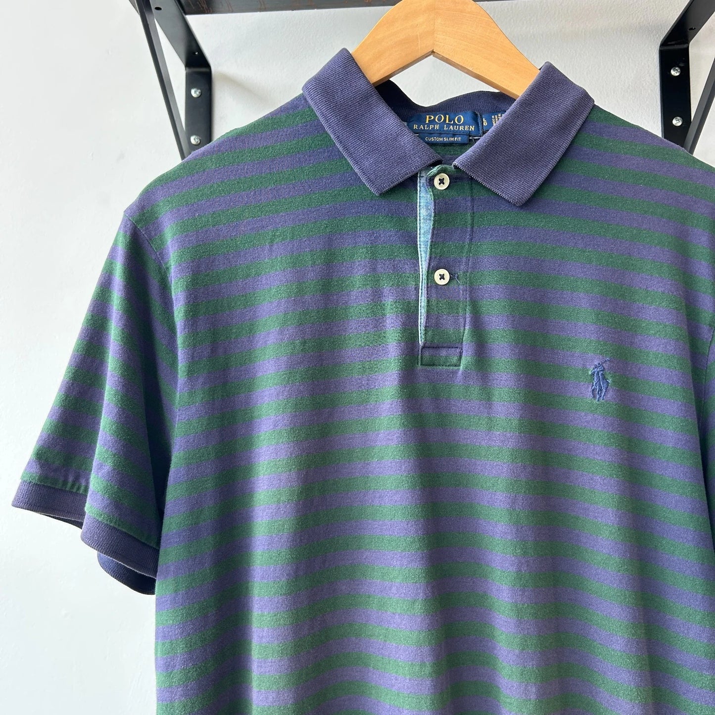 VINTAGE Y2k | Ralph Lauren Sm Pony Tonal Striped Polo Shirt sz L