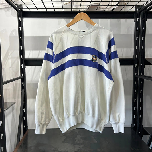 VINTAGE 80s 90s | POLO By Ralph Lauren Uni Crest Striped Crewneck Sweater sz L
