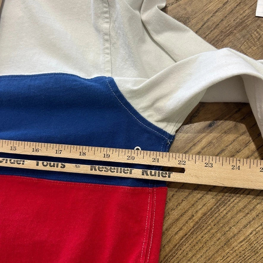 VINTAGE 90s Y2k | J.Crew Striped Hooded Light Sweatshirt sz M