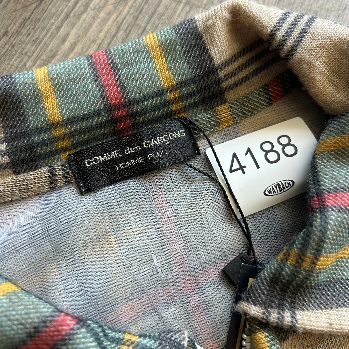 VINTAGE 1996 | Comme des Garcons Homme Plus Plaid 1/4 Zip Polo Shirt sz S/M