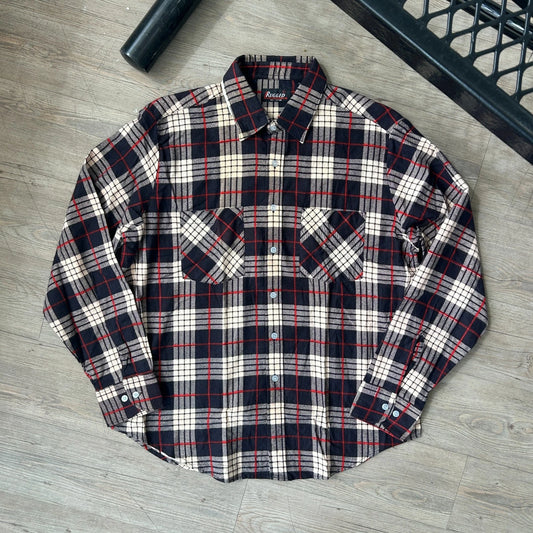 VINTAGE | Rugged Plaid Flannel Button Down Shirt sz L