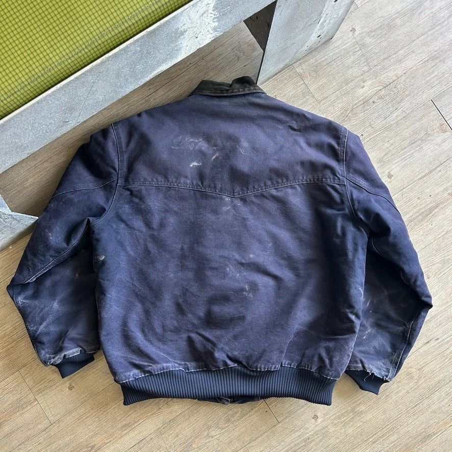 VINTAGE | Carhartt Faded Navy Santa Fe Bomber Jacket sz XL