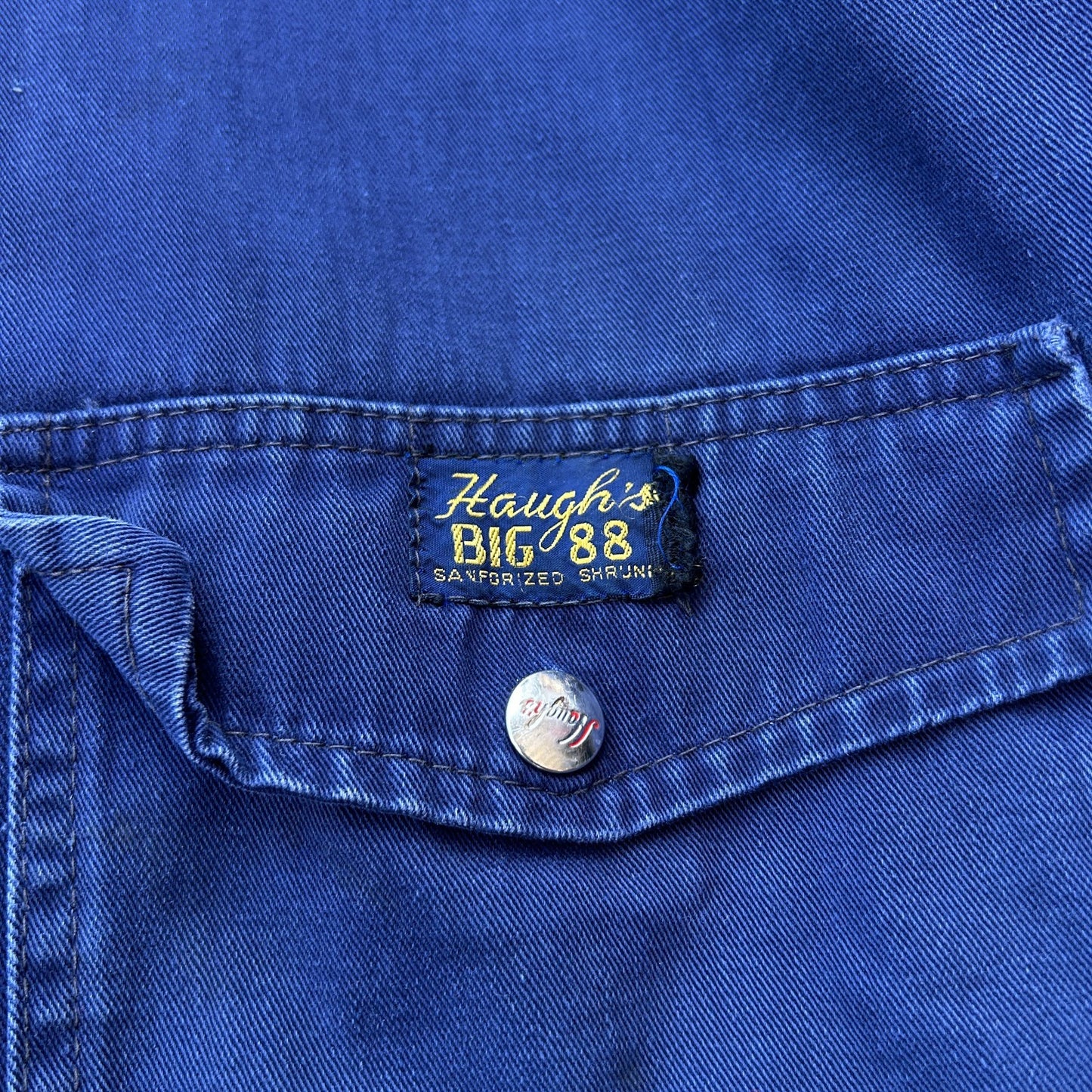 VINTAGE 1950s | Haughs Big 88 Button Snap Work Jacket sz L