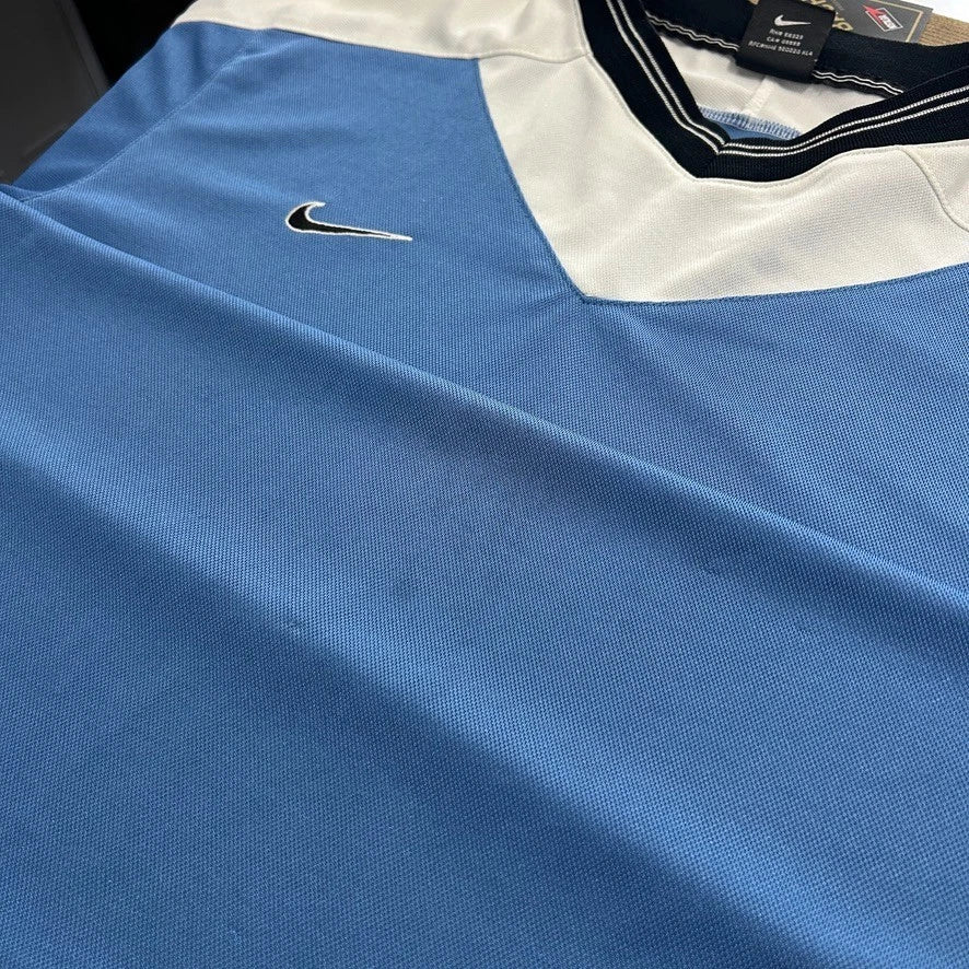 1990s | Team NIKE Two Tone V-Neck Jersey T-Shirt sz M/L