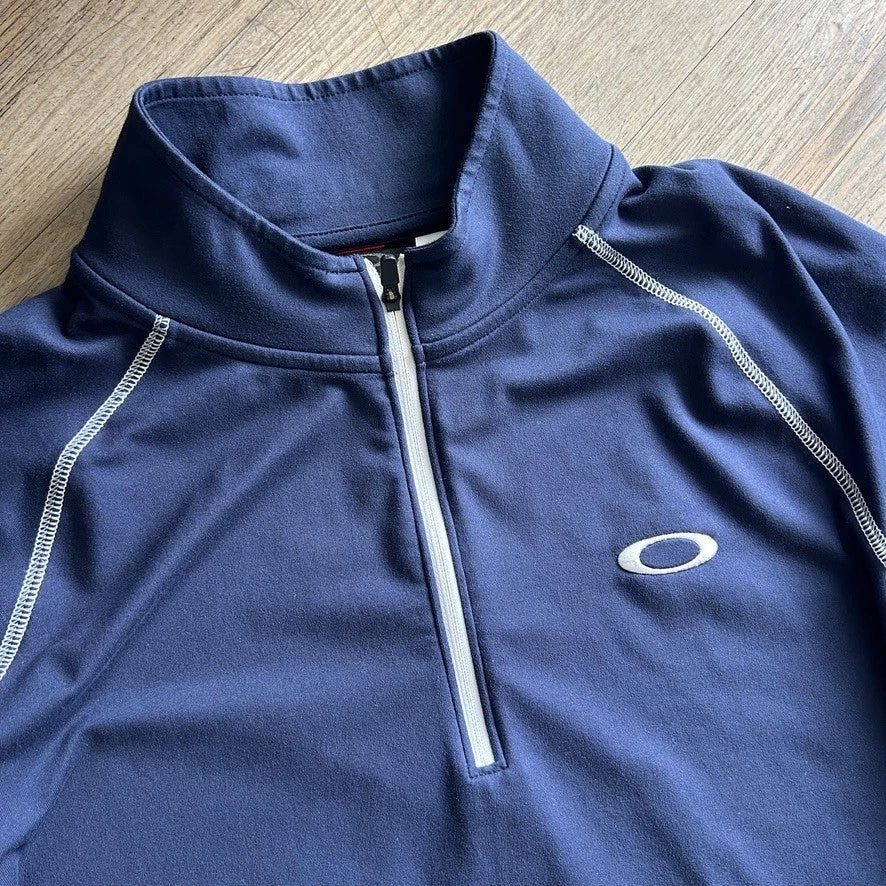 OAKLEY Y2k | O-Hydrolix 1/4 Zip Thermal Long Sleeve Jersey T-Shirt sz M