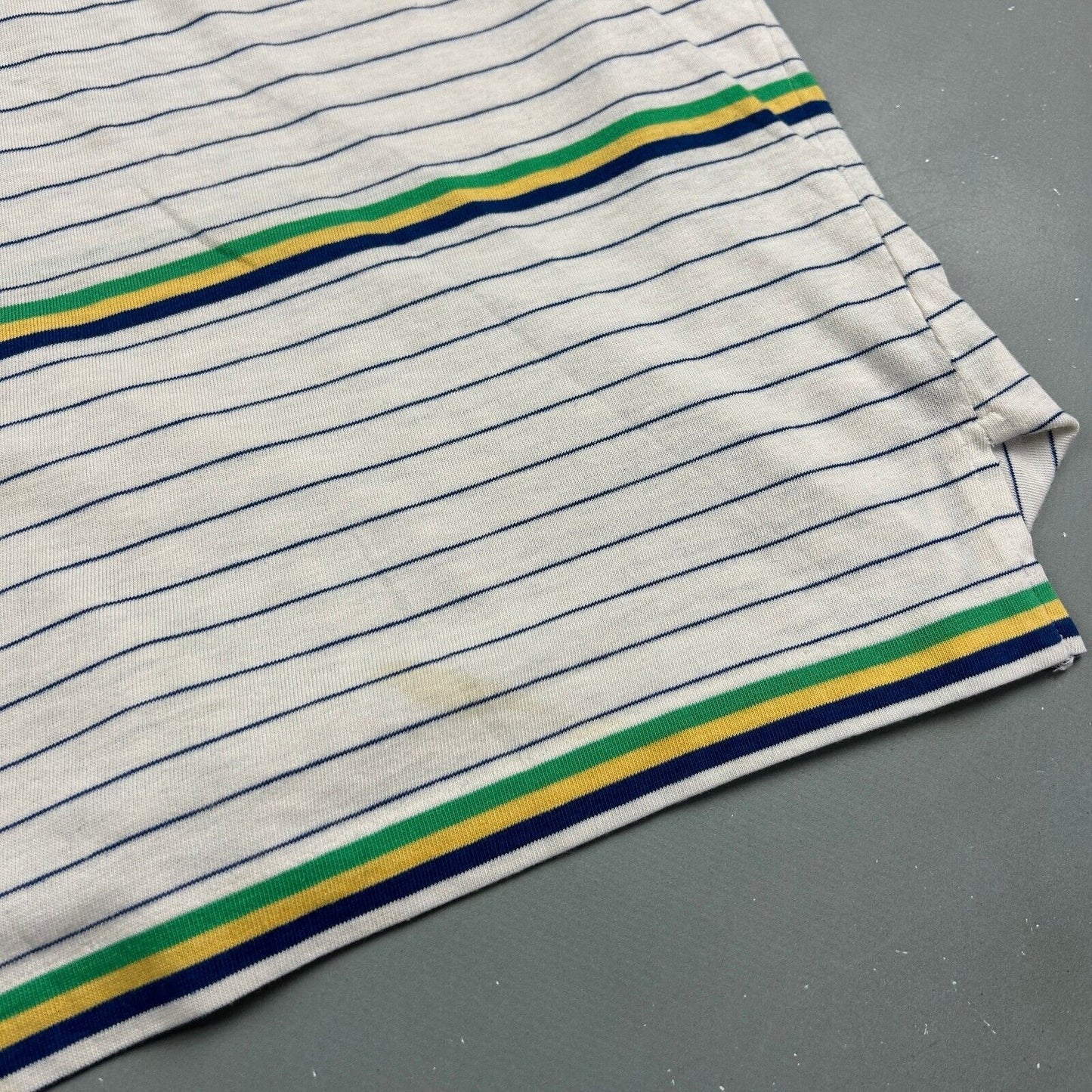 VINTAGE 90s Lacoste White Striped Polo Shirt sz Medium Adult