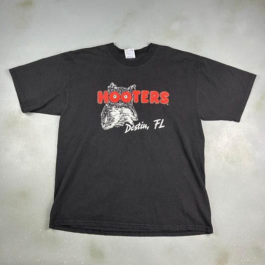 VINTAGE Hooters Florida Black Logo T-Shirt sz XL Adult
