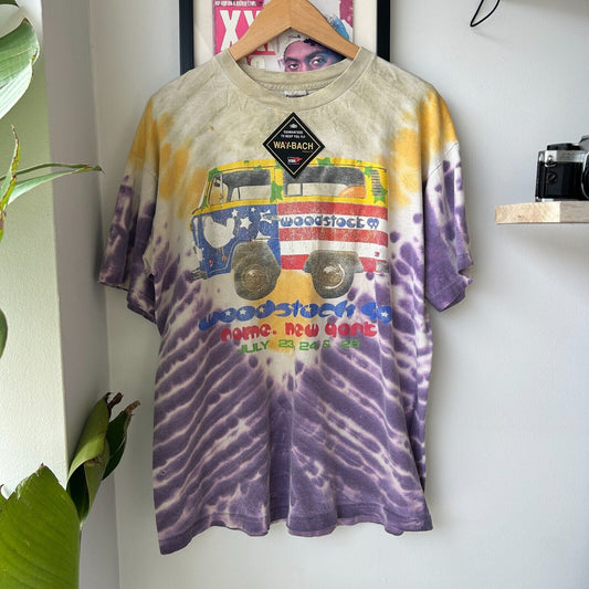 VINTAGE 90s | WOODSTOCK 99 NY Music Festival Tye Dye T-Shirt sz L Adult