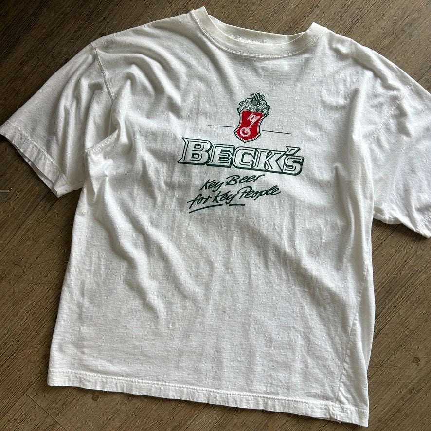 VINTAGE 90s | BECK'S Key Beer For Key People T-Shirt sz L