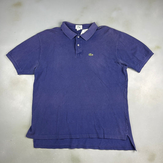 VINTAGE 90s Lacoste Sm Logo Navy Polo Shirt sz XL Adult