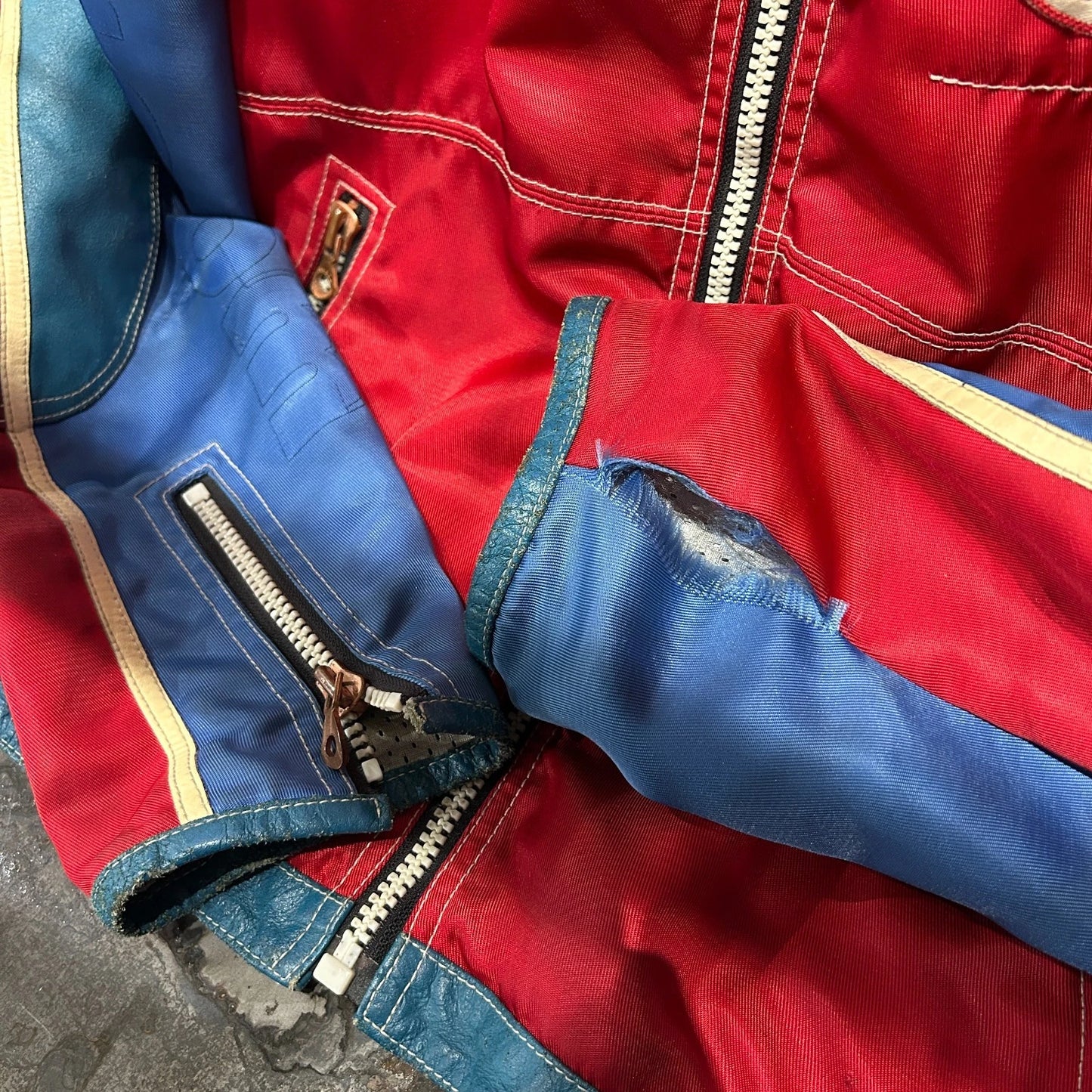 VINTAGE 90s | DIESEL Vrooom Cafe Racer Thrashed Nylon Bomber Jacket sz XL