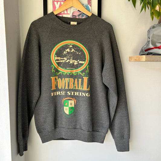 VINTAGE 90s | Football First String Crewneck Sweater sz M-L