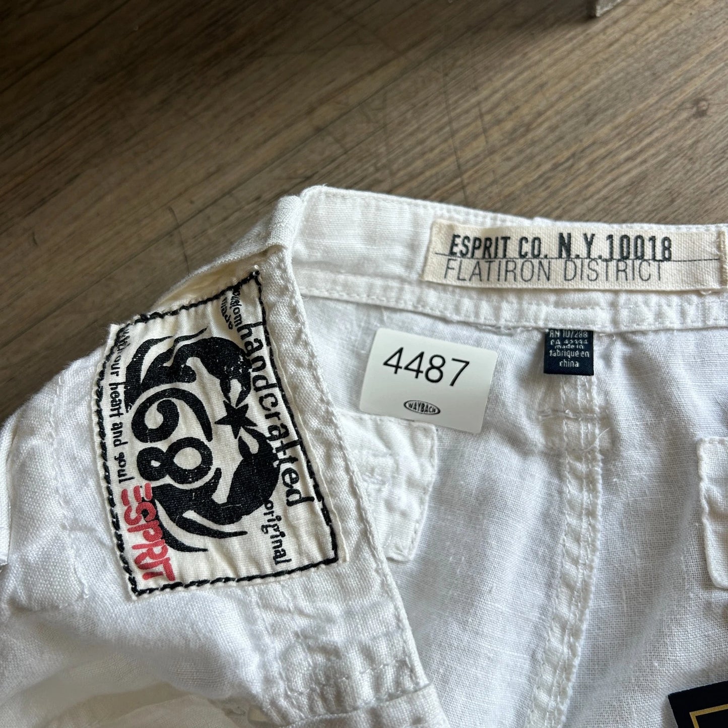 Esprit Co N.Y | White Linen Loose Fit Vintage Y2K Cargo Shorts sz W35