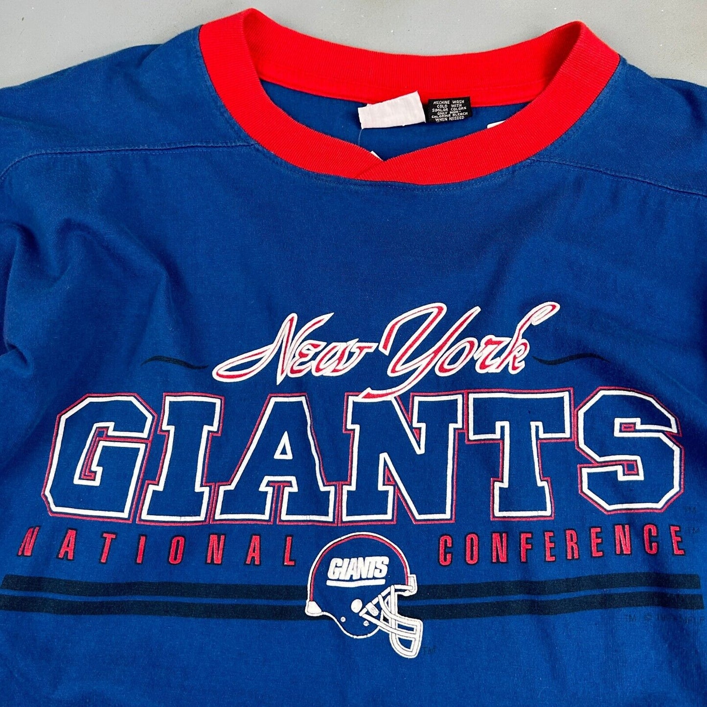 VINTAGE 90s | NFL New York Giants Football 3/4 Sleeve T-Shirt sz L Men Adult