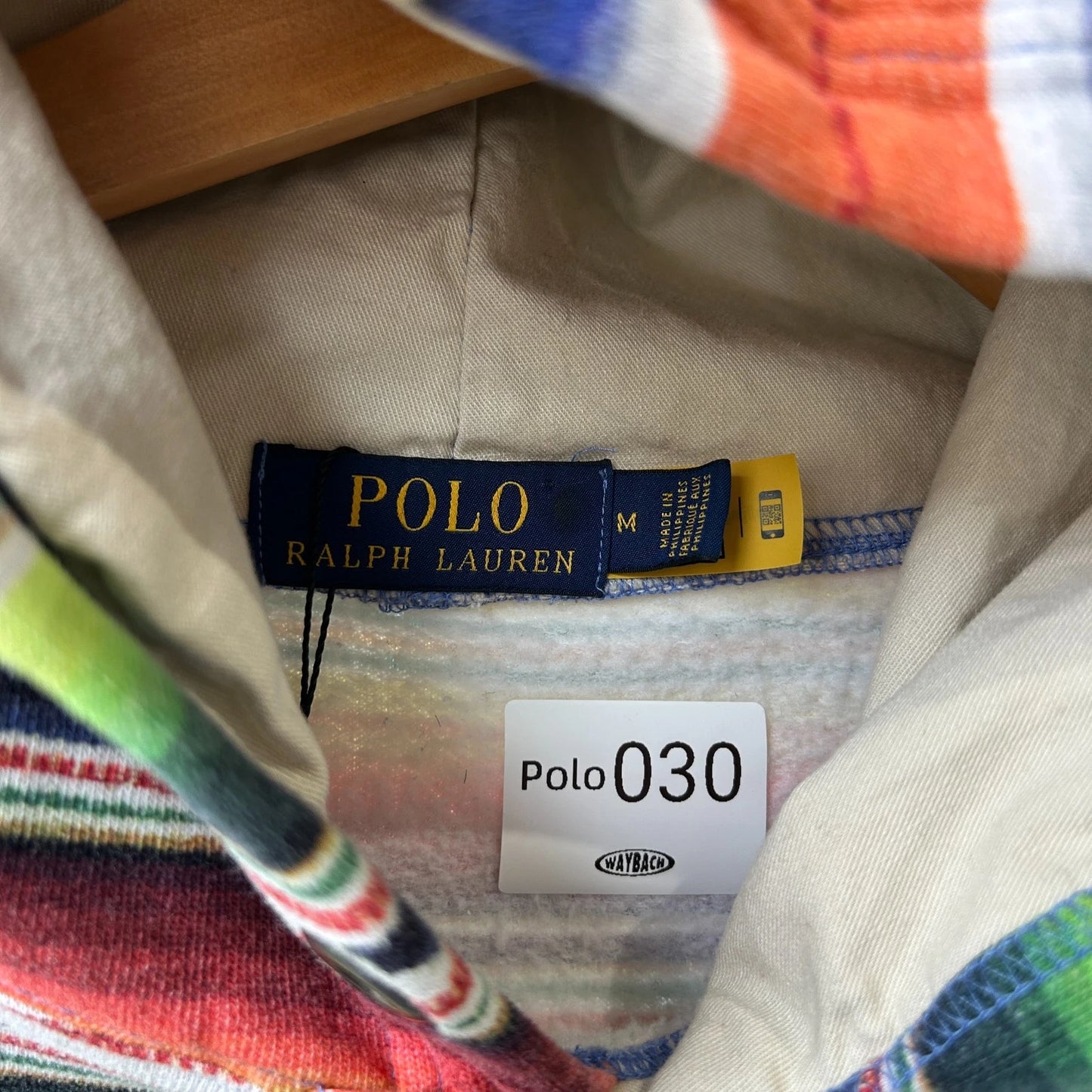 POLO Ralph Lauren Serape Print Striped Hoodie Sweater sz M