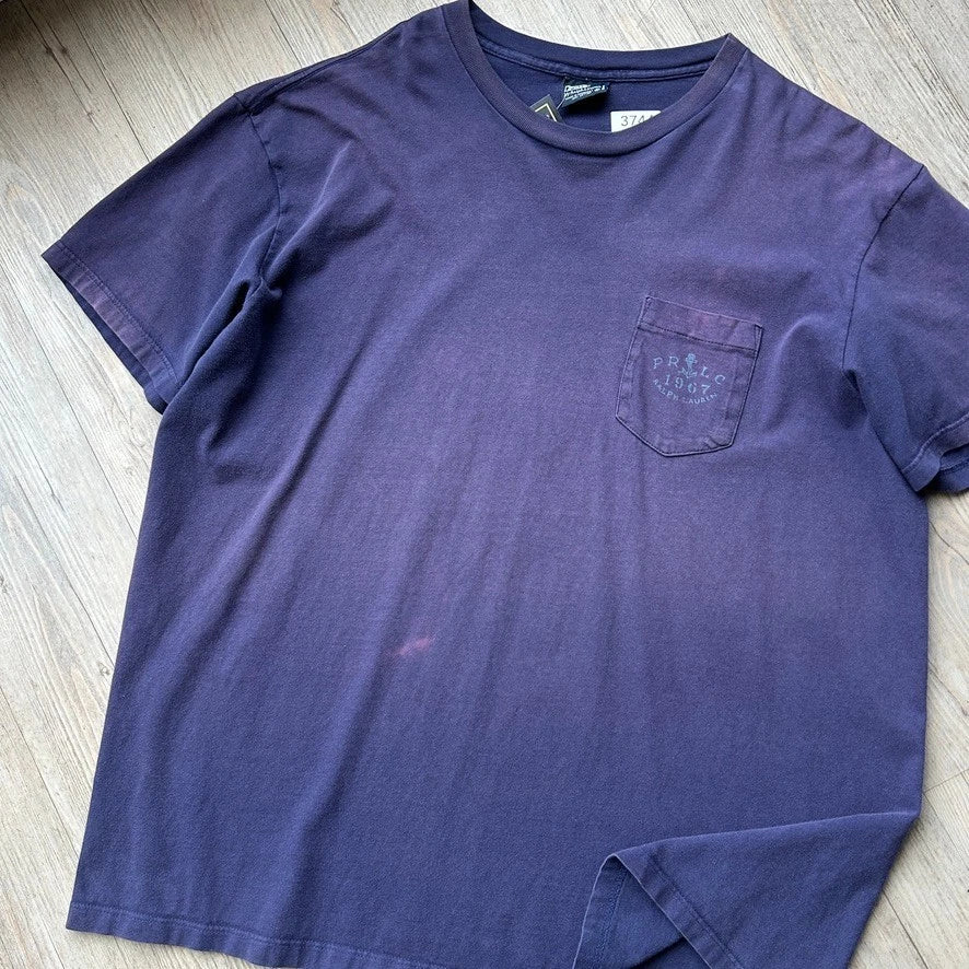 VINTAGE 90s | Polo Ralph Lauren P.R.L.C Anchor Faded Pocket T-Shirt sz XL