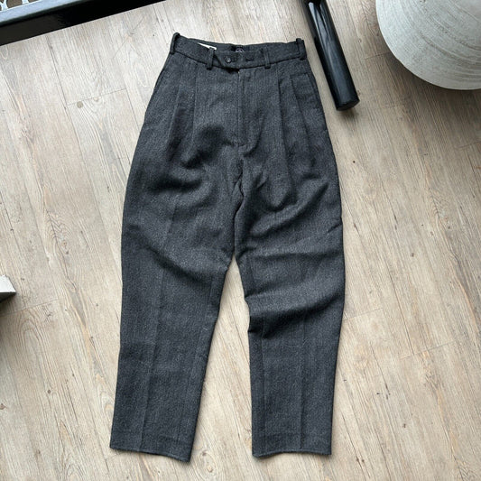 VINTAGE 80s | Mitsuru Paris Wool Pleated Trouser Pants W26 L29
