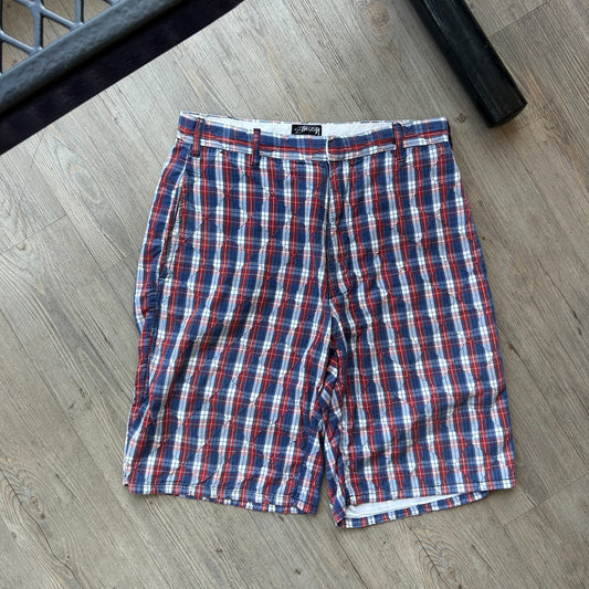 VINTAGE | Stussy Madras Plaid Shorts sz W30