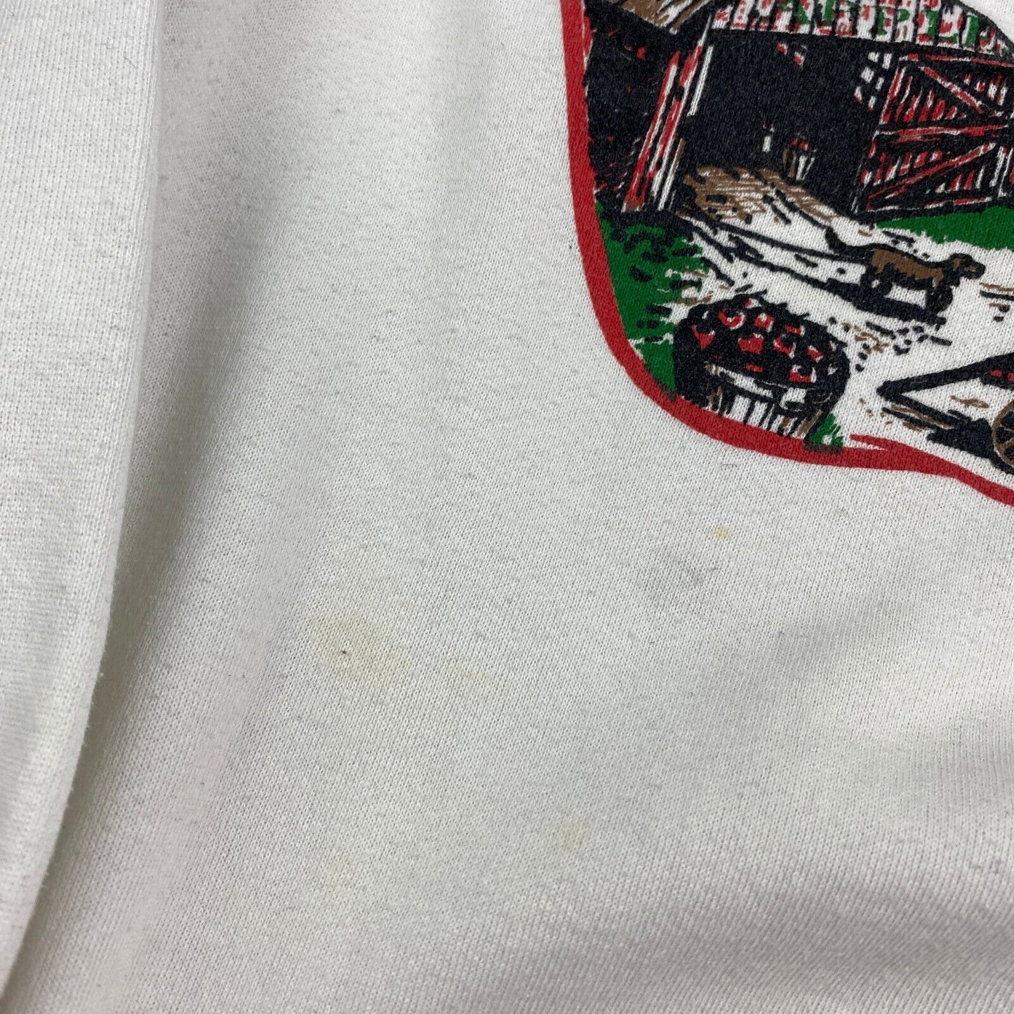 VINTAGE 90s Lafayette Apple Festival White Crewneck Sweater sz XL Mens