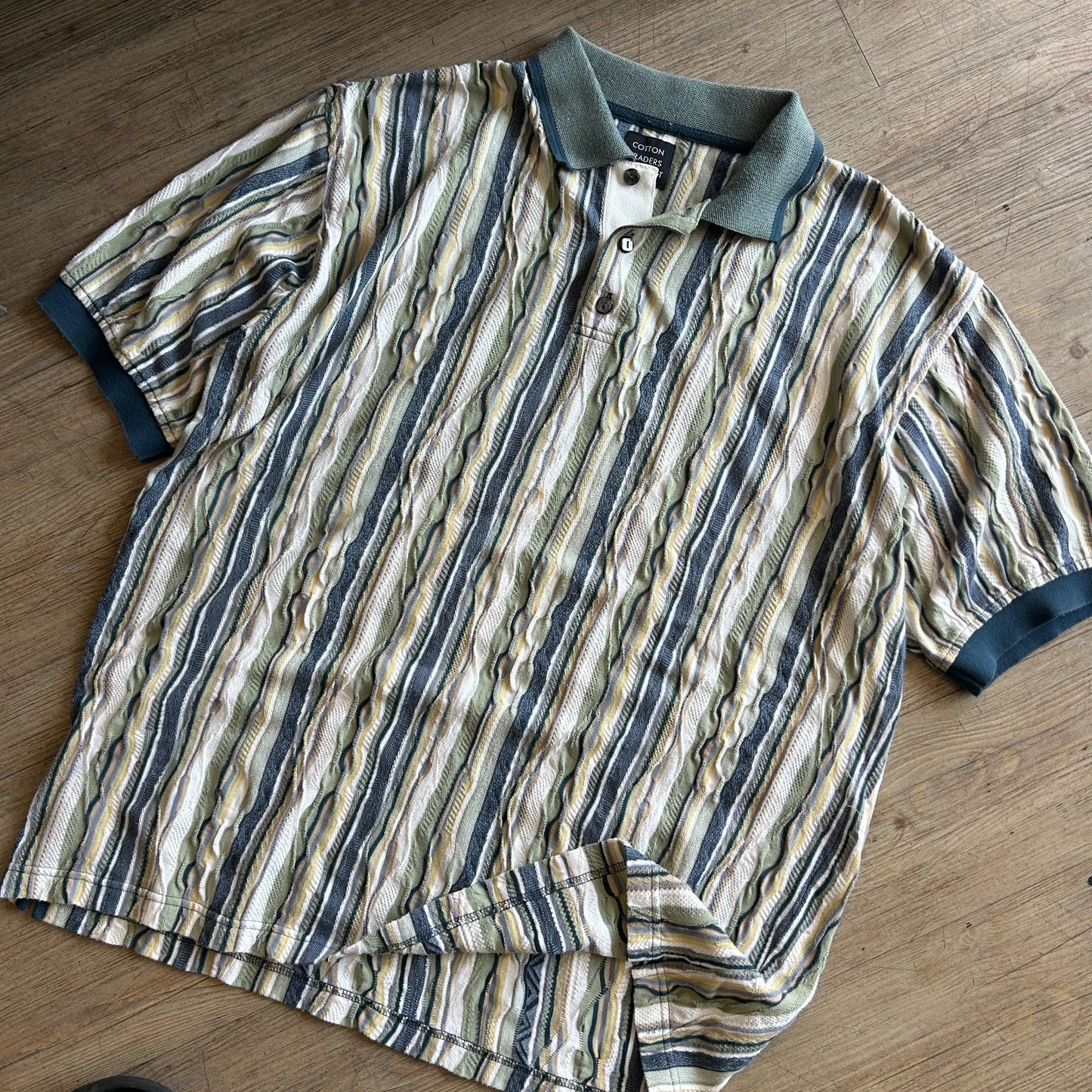 COOGI Style | Vintage Cotton Traders Sport 3D Knit Polo Shirt sz L/XL