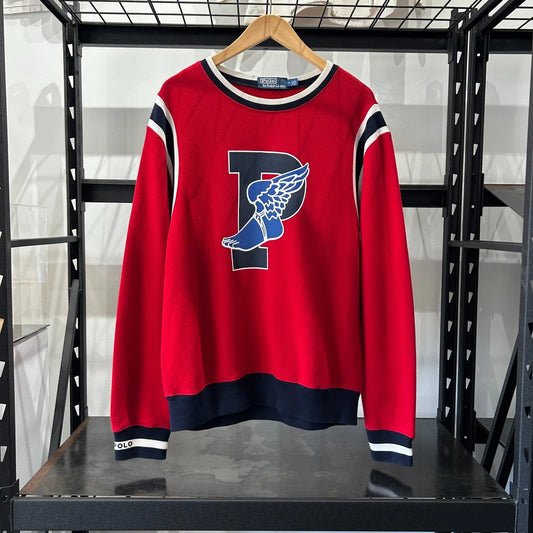POLO By Ralph Lauren P-WING Rings 90s Stadium Crewneck Sweater sz M