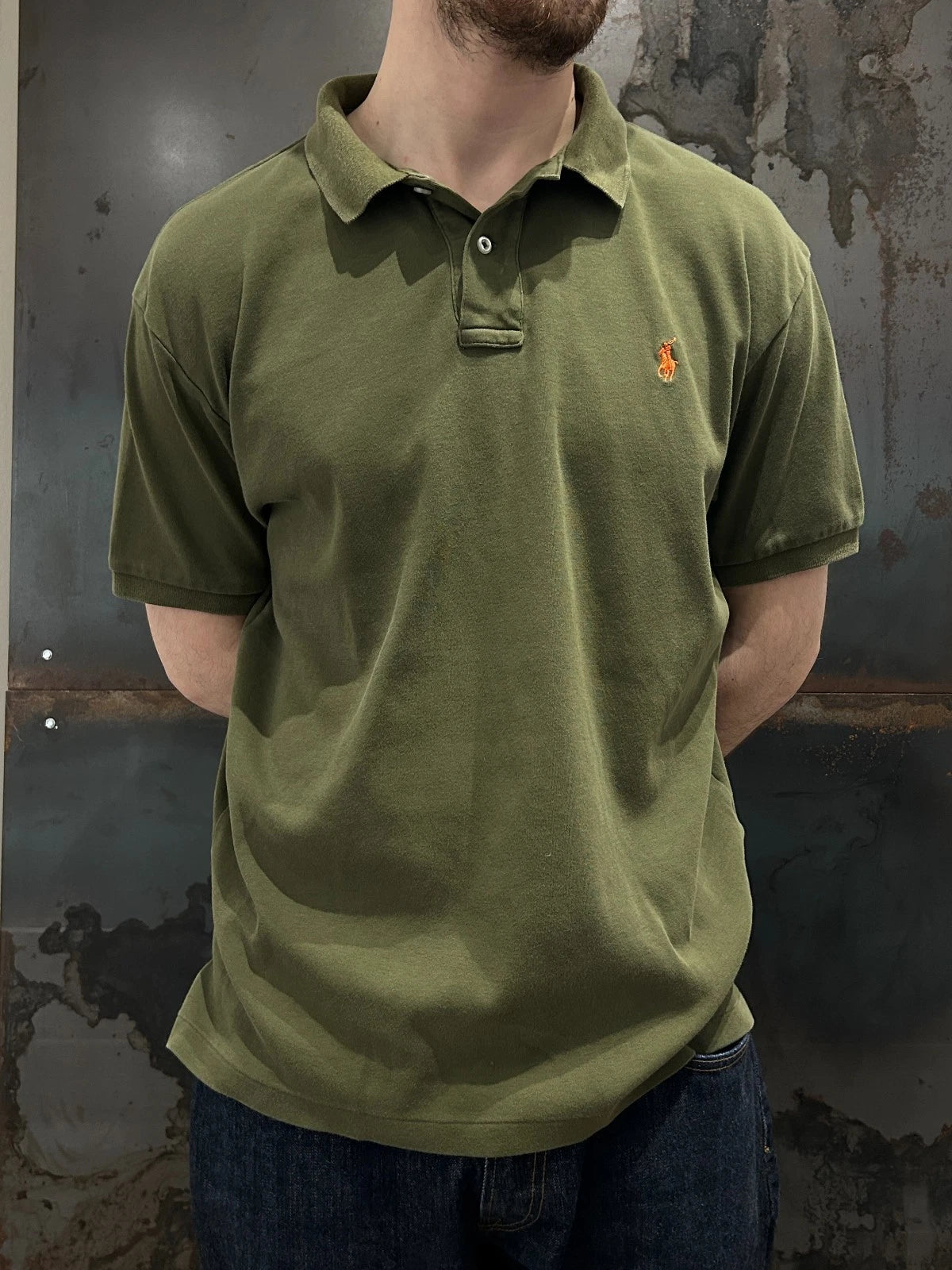 VINTAGE Y2k | Ralph Lauren Sm Pony Olive Green Polo Shirt sz L