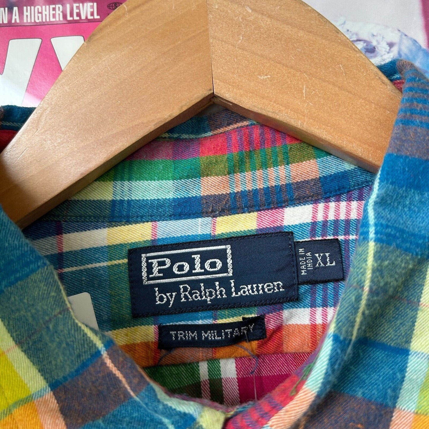 VINTAGE | Ralph Lauren POLO Military Trim Button Down Shirt sz XL Adult