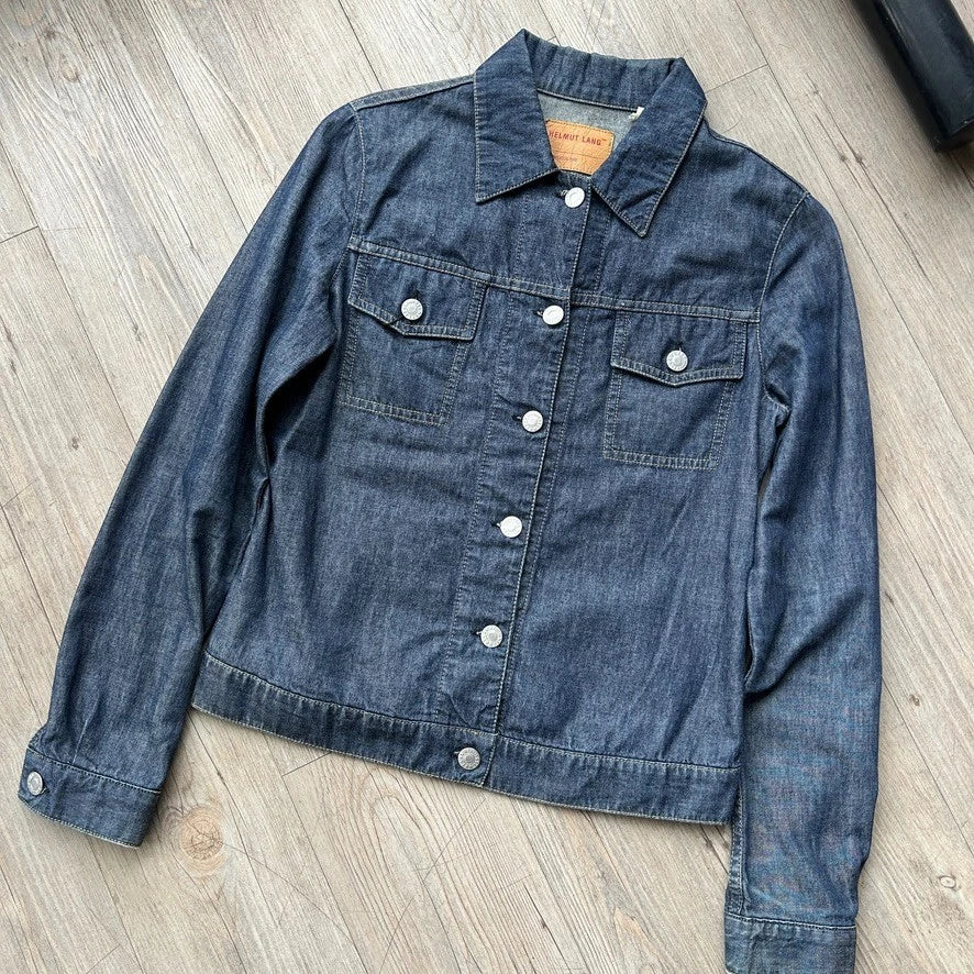 VINTAGE 90s | Helmut Lang Denim Trucker Jean Jacket sz 38 S