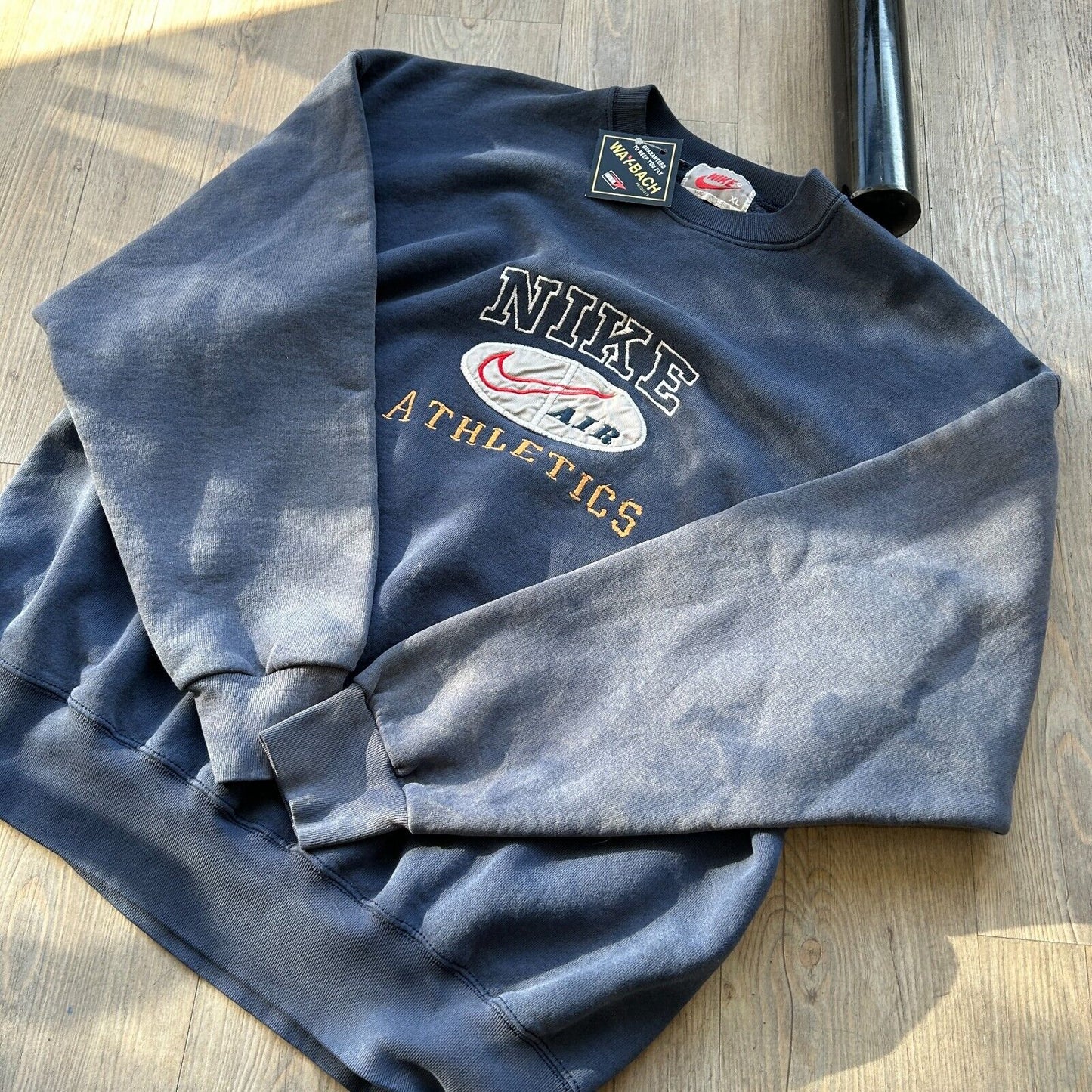 VINTAGE 90s | NIKE Air Athletics Embroidered Swoosh Crewneck Sweater sz XL Adult