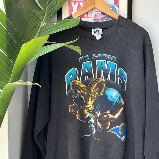 VINTAGE | St. Louis Rams Football Crewneck Sweater sz L Adult