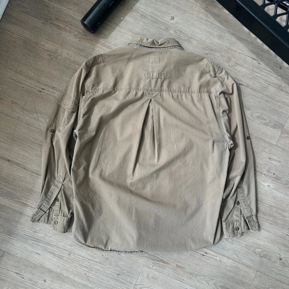 VINTAGE 90s | Eddie Bauer Rufton Twill Multi Pocket Button Down Shirt sz L