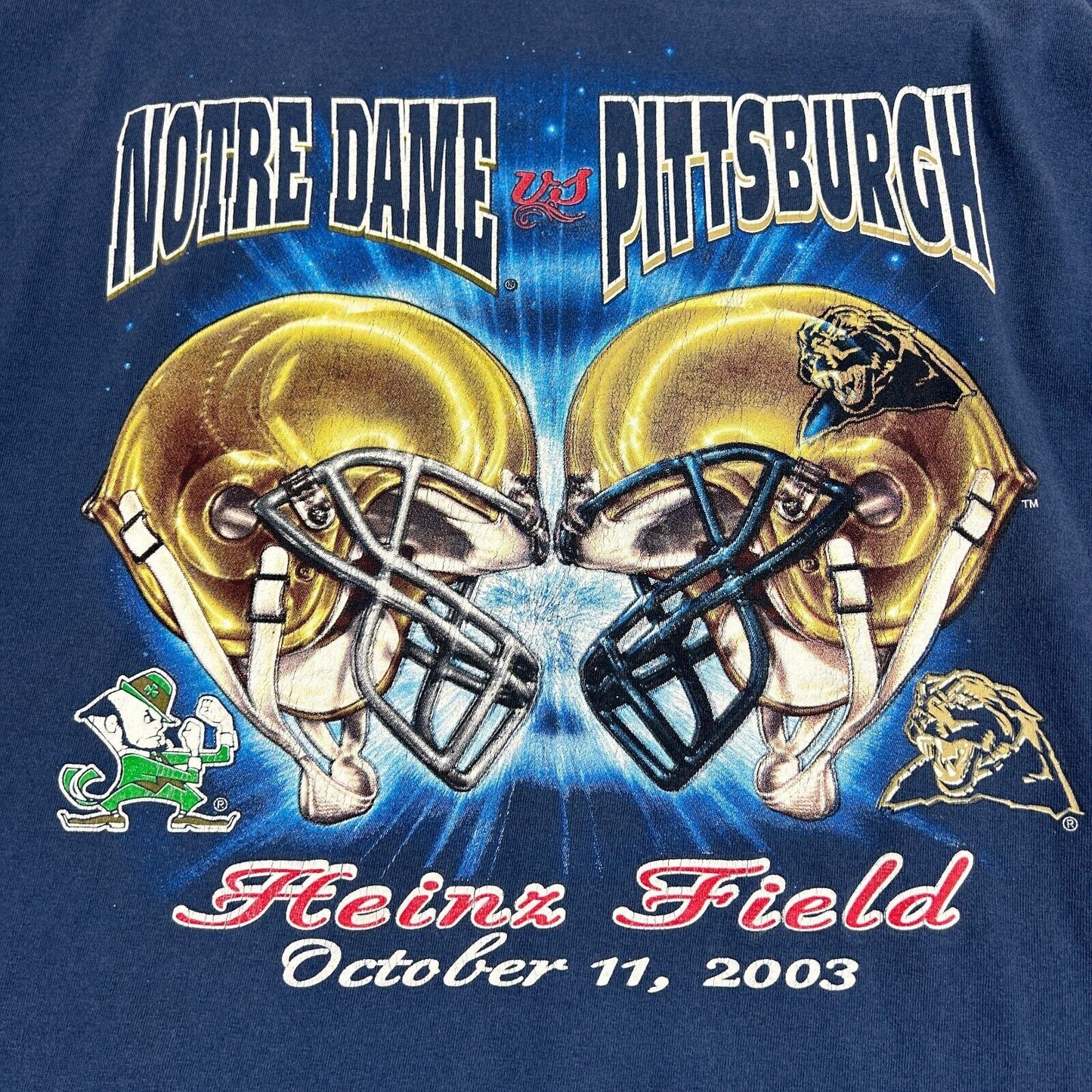 VINTAGE 03' | Notre Dame VS Pittsburgh College Football T-Shirt sz XXL Men Adult