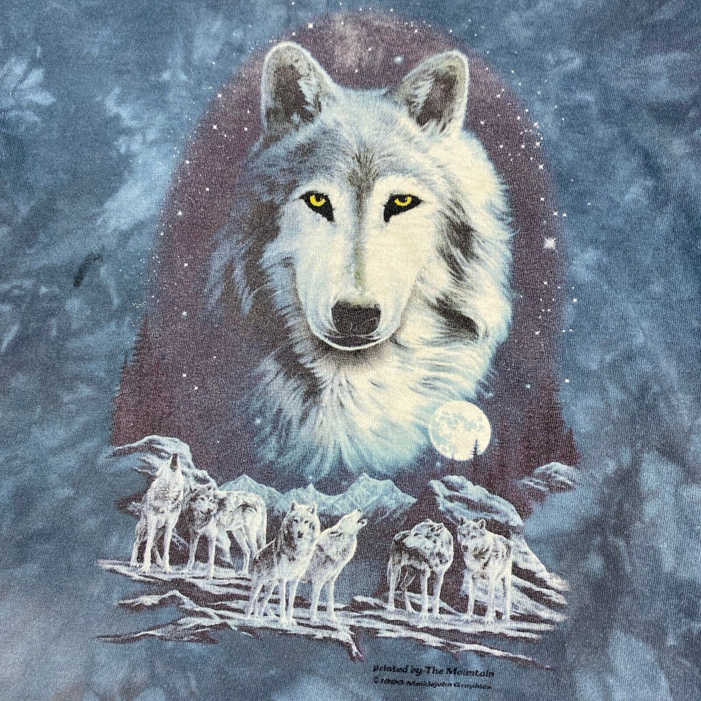 VINTAGE The Mountain Tye Dye Arctic Wolves T-Shirt sz Large Youth