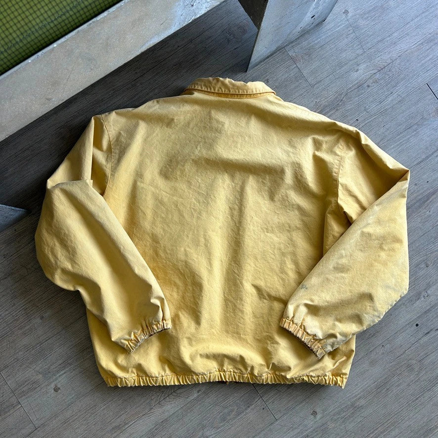 VINTAGE 90s | Polo By Ralph Lauren Faded Thrashed Yellow Harrington Jacket sz XL