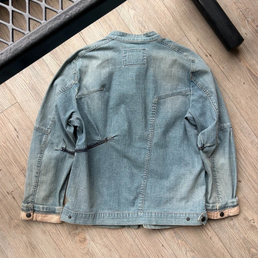 VINTAGE | Marithe Francois Girbaud Denim Cafe Racer Jacket sz M