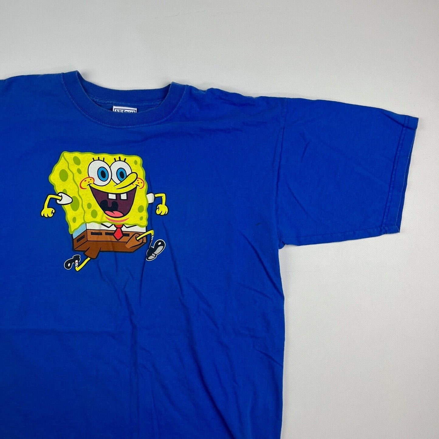 VINTAGE Spongebob Squarepants Cartoon Blue Shirt Adult Extra Large Men 90s