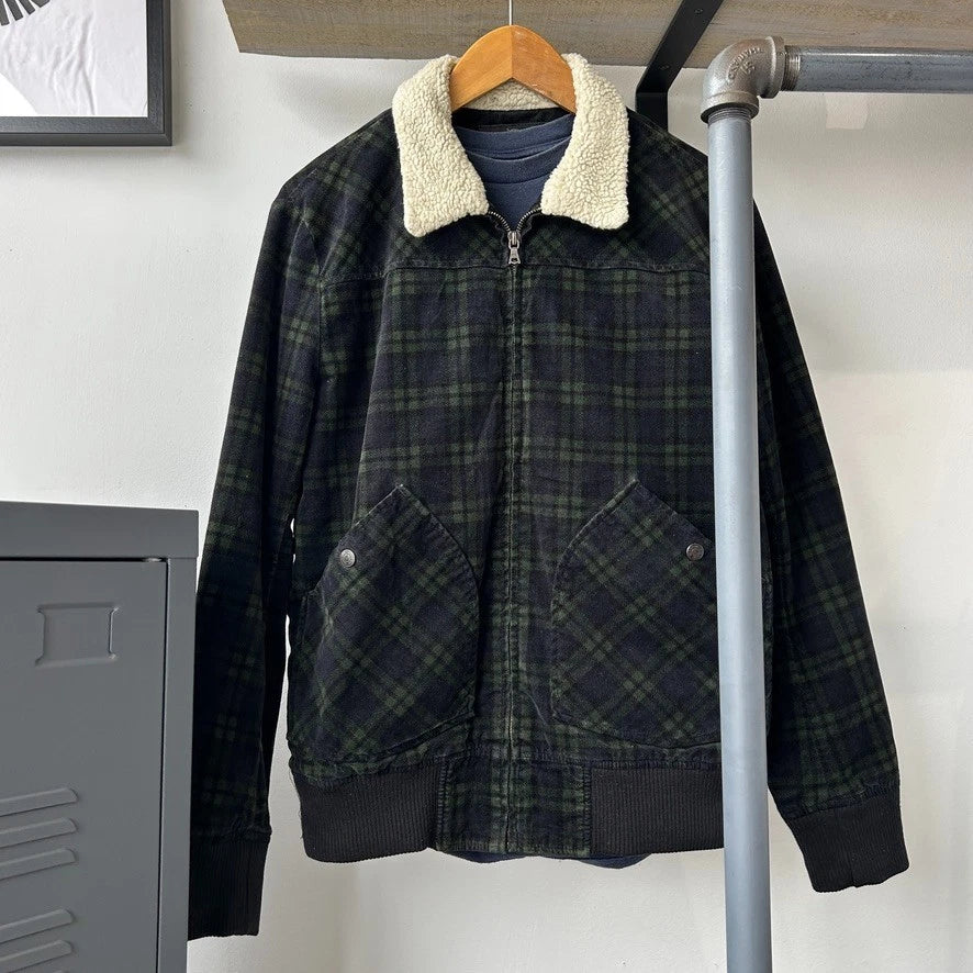 VINTAGE | Hysteric Glamour Plaid Bomber Jacket Sherpa Collar sz M