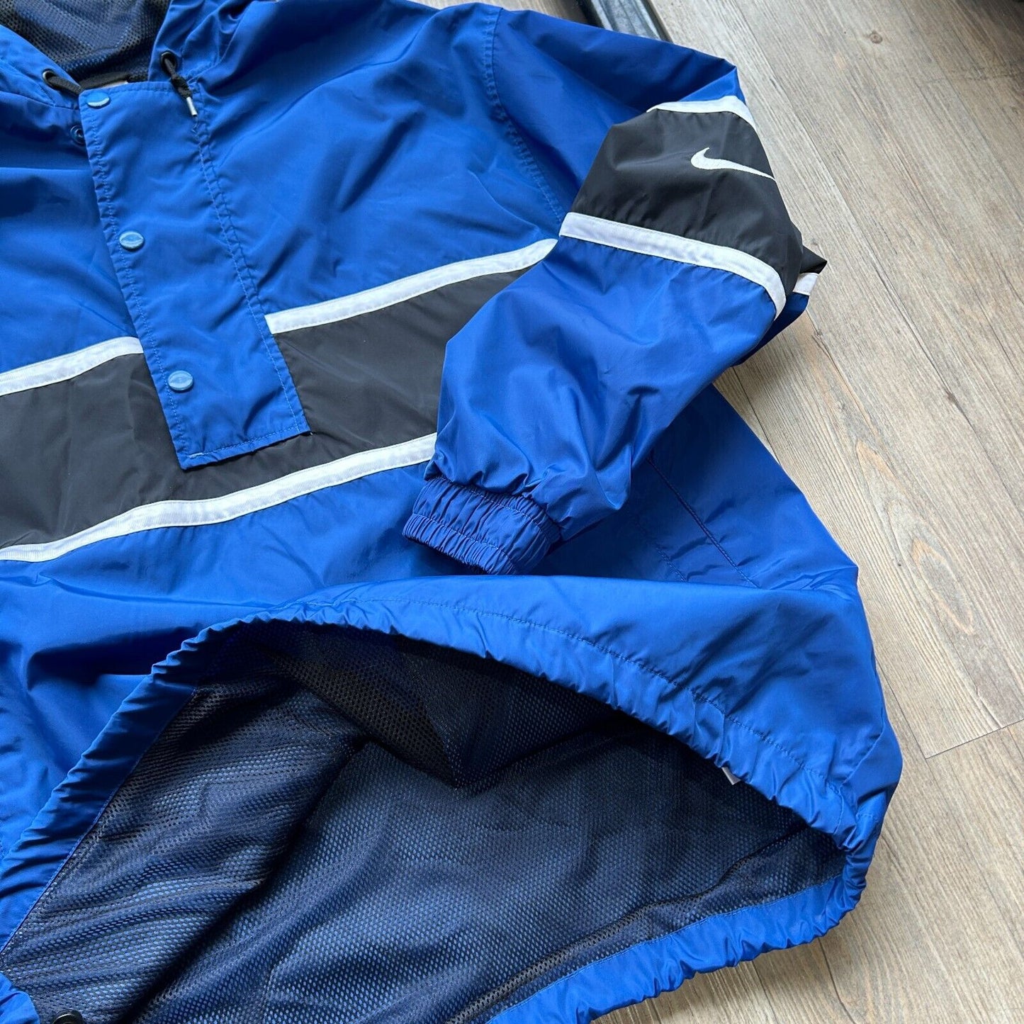 VINTAGE 90s | NIKE 1/4 Zip Anorak Hooded Windbreaker Jacket sz M/L Adult