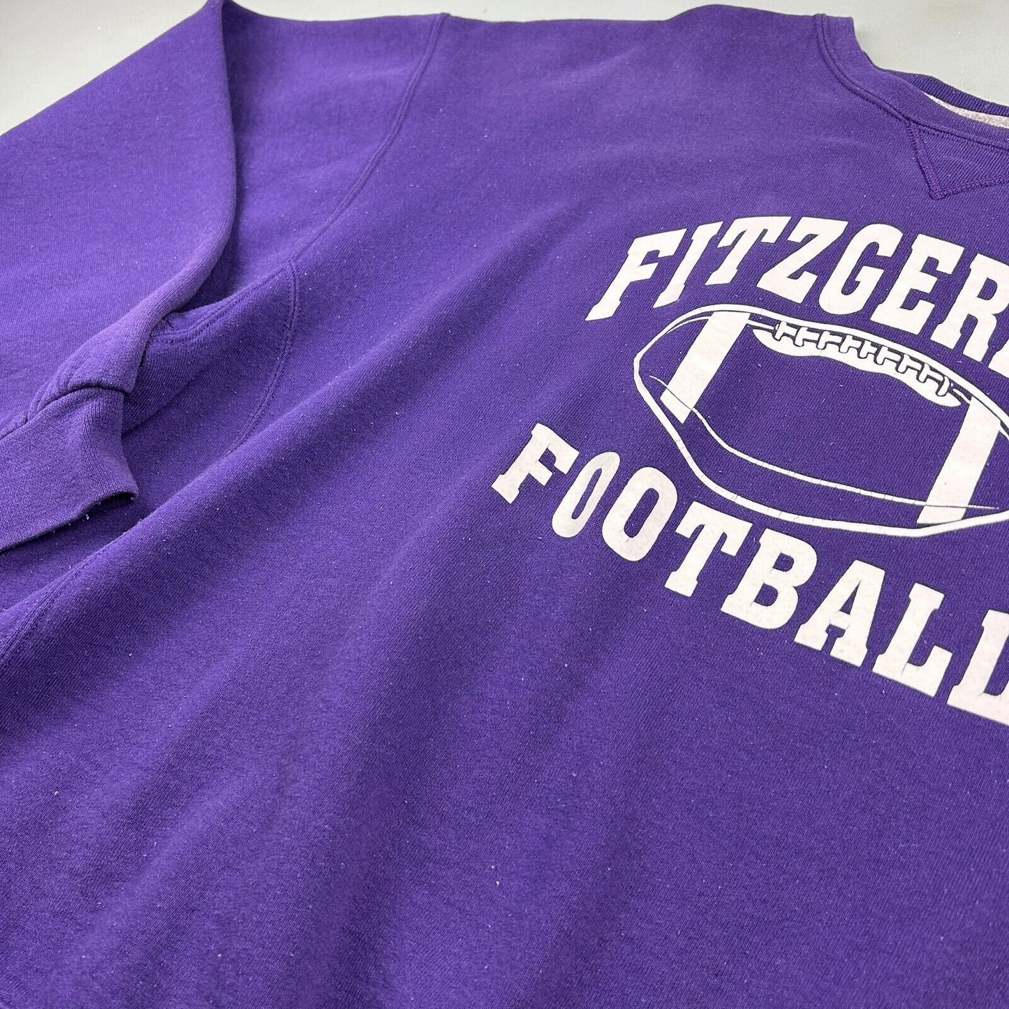 VINTAGE | Fitzgerald Football Purple Russell Crewneck Sweater sz XXL Adult