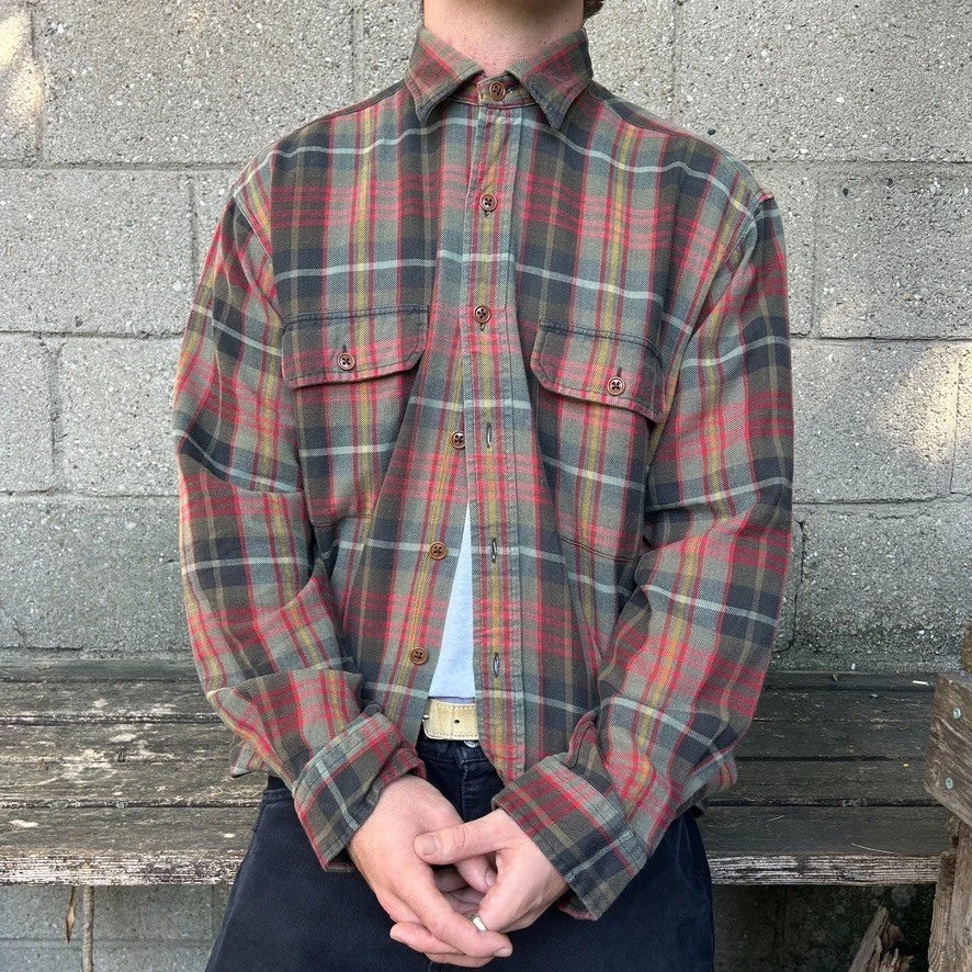 1990s POLO by Ralph Lauren | Vintage Cascade Flannel Button Down Shirt sz L/XL