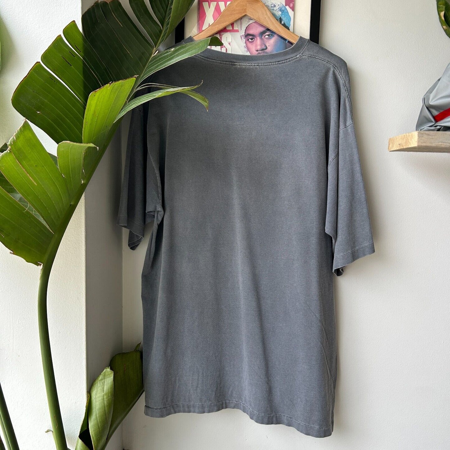 VINTAGE 90s | Banana Republic Over Dyed Faded Charcoal T-Shirt sz L-XL