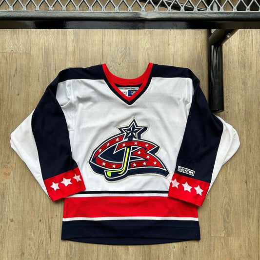 VINTAGE 90s | NHL Columbus Blue Jackets CCM Hockey Jersey sz S Adult
