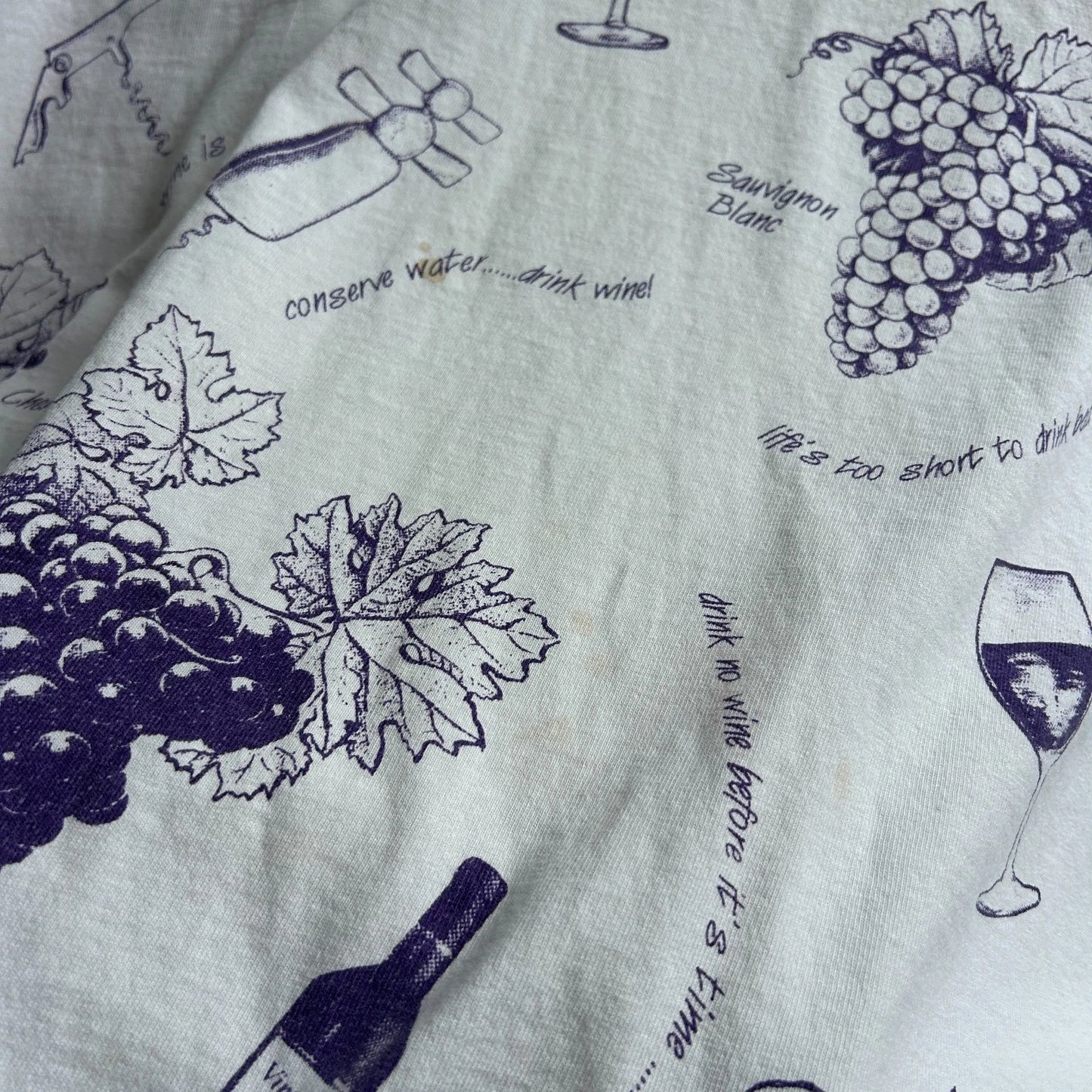 1990s | Sommelier All Over Wine Print Ripley New York T-Shirt sz L