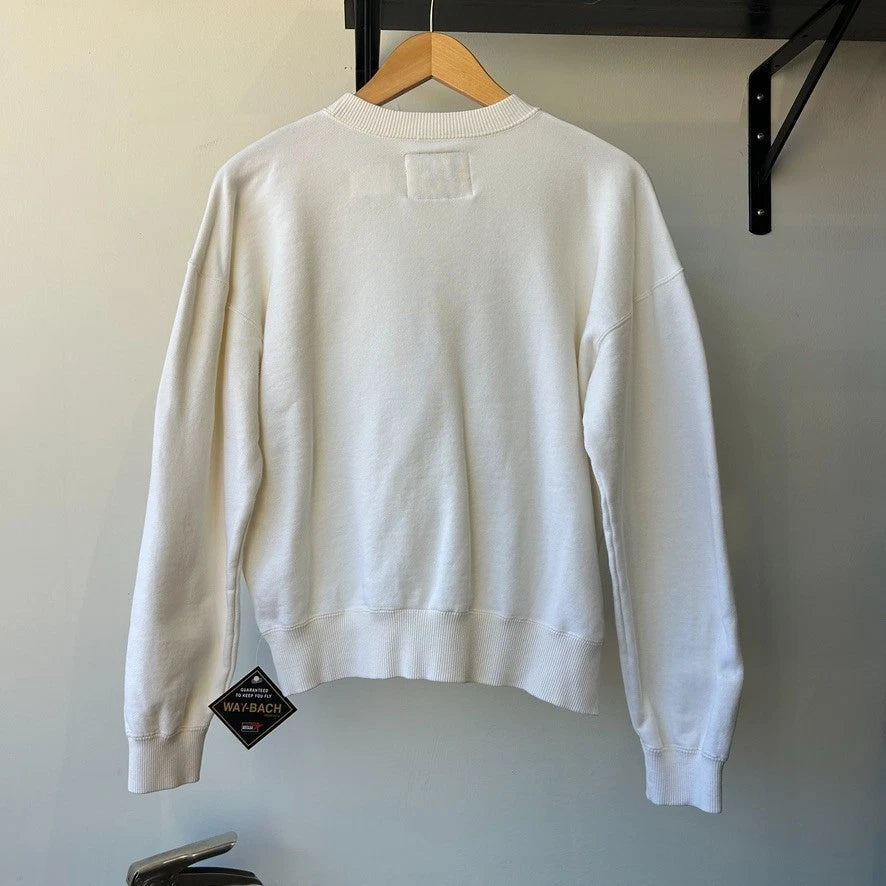 I.S. Issey Sport | 1980s Issey Miyake Puff Logo White French Terry Sweater sz S